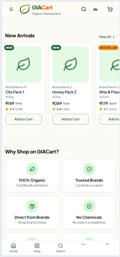 GIACart marketplace mobile preview 4